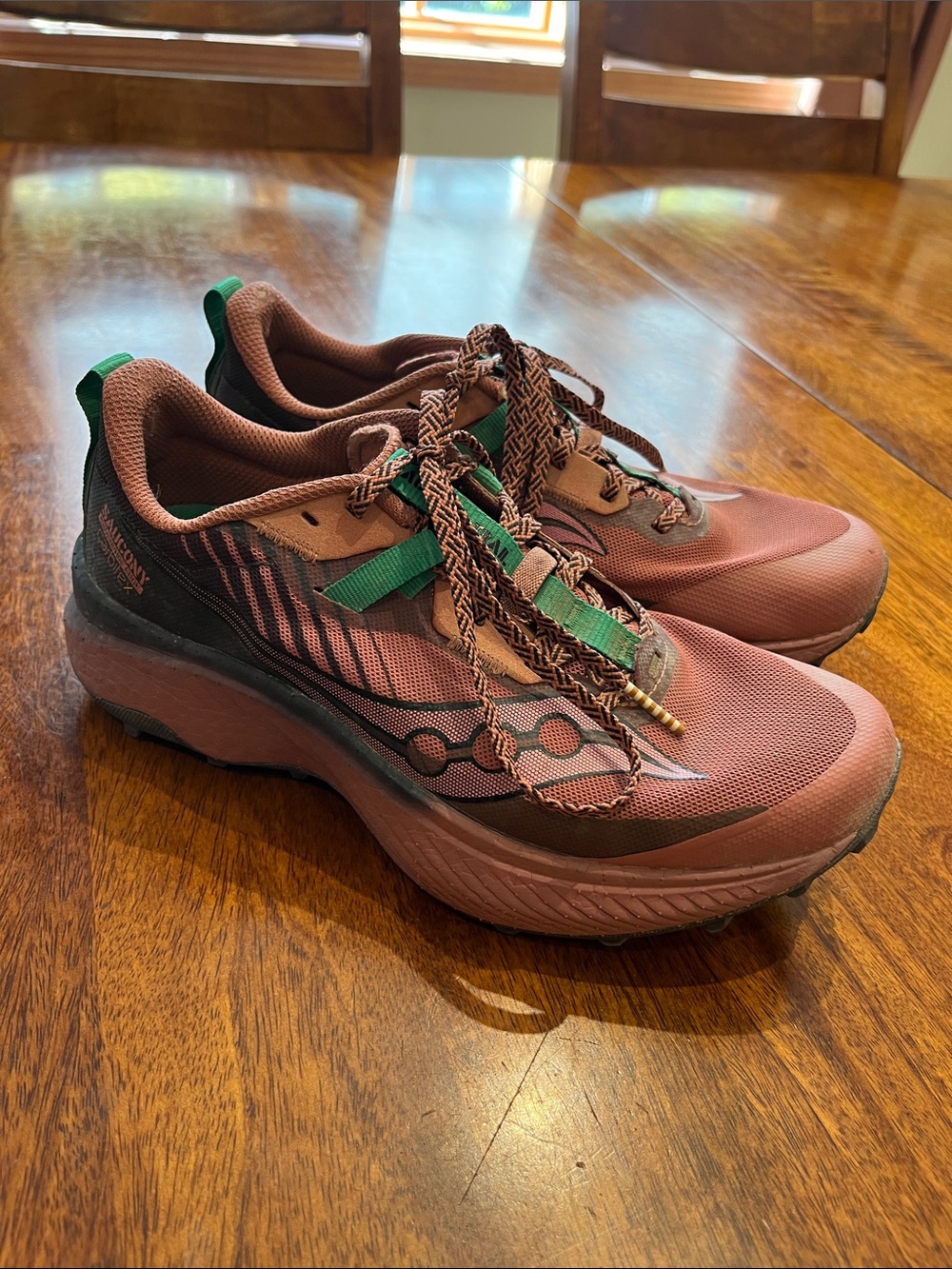 Saucony Endorphin Edge Pink and Green